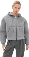 Wardrobe.nyc Wardrobe. Nyc Bonded Zip Hoodie Grey Marl In Grey Marl