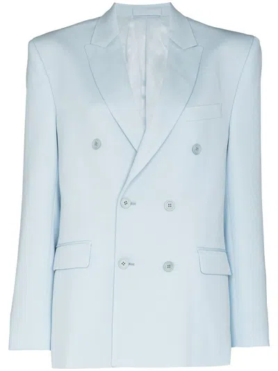 Wardrobe.nyc Double Breasted Blazer In Blue