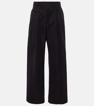 Wardrobe.nyc Cotton-blend Drill Wide-leg Pants In Black