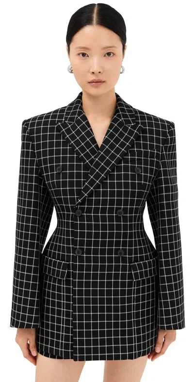Wardrobe.nyc Wardrobe. Nyc Double Breasted Contour Blazer Black Plaid