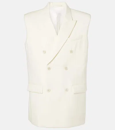 Wardrobe.nyc Double-breasted Wool Vest In White