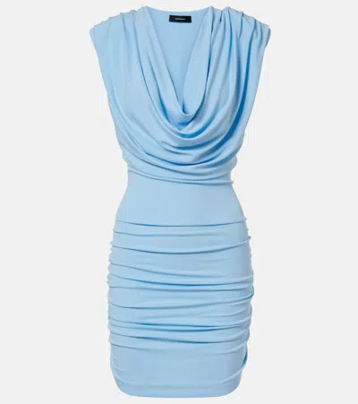 Wardrobe.nyc Wardrobe. Nyc Draped Jersey Minidress In Blue
