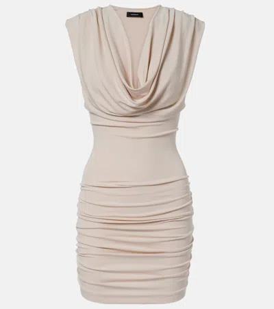 Wardrobe.nyc Wardrobe. Nyc Draped Jersey Minidress In Nude