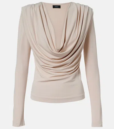Wardrobe.nyc Wardrobe. Nyc Draped Jersey Top In Nude