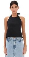 Wardrobe.nyc Wardrobe. Nyc Drill Backless Halter Top Black In Black