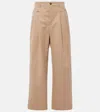 Wardrobe.nyc Pleated Cotton-blend Drill Chino Pants In Beige