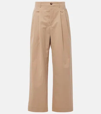 Wardrobe.nyc Drill Chino Cotton-blend Wide-leg Pants In Beige
