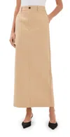 Wardrobe.nyc Cotton-drill Maxi Column Skirt In Khaki