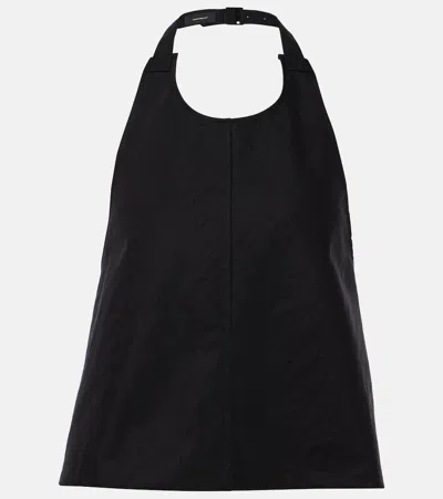 Wardrobe.nyc Drill Halterneck Cotton-blend Twill Top In Black