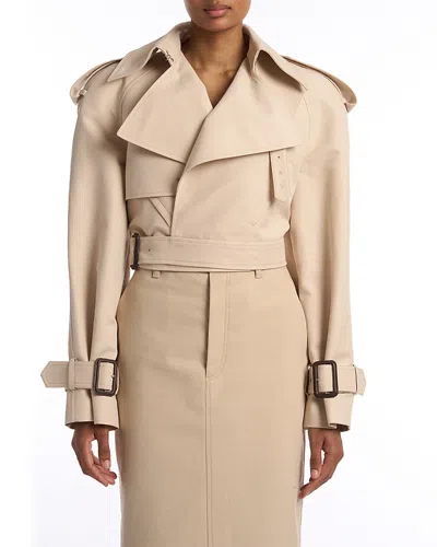 Wardrobe.nyc Wardrobe. Nyc Drill Perfecto Trench In Neutral