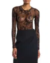 Wardrobe.nyc Wardrobe. Nyc Evening Lace Bodysuit In Black