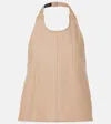 Wardrobe.nyc Wardrobe. Nyc Drill Backless Halter Top Khaki In Beige