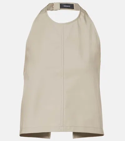 Wardrobe.nyc Halterneck Cotton-blend Top In Gray