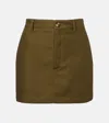 Wardrobe.nyc High-rise Cotton Miniskirt In Green