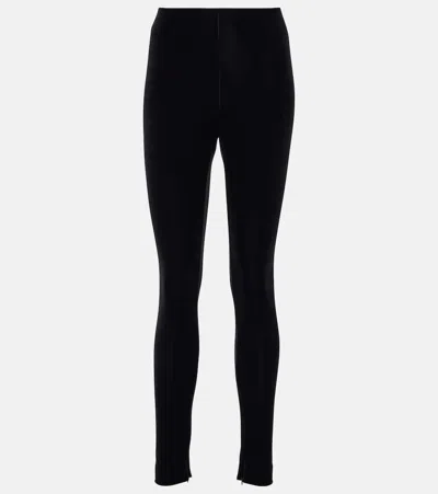 Wardrobe.nyc High-rise Velvet Leggings In Black
