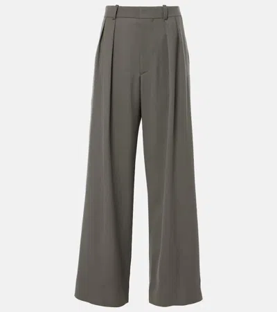 Wardrobe.nyc High-rise Wool Wide-leg Trousers In Slate