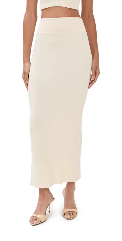 Wardrobe.nyc Wardrobe. Nyc Knit Column Skirt Cream In Beige