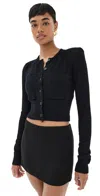 WARDROBE.NYC WARDROBE. NYC KNIT CROP CARDIGAN BLACK