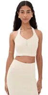 Wardrobe.nyc Wardrobe. Nyc Knit Halter Top Cream In Beige