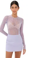 Wardrobe.nyc Wardrobe. Nyc Lace Thong Bodysuit Lilac In Purple