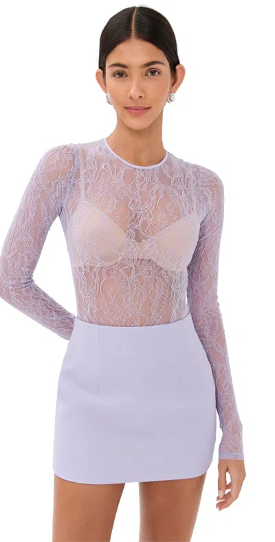 Wardrobe.nyc Wardrobe. Nyc Lace Thong Bodysuit Lilac In Purple