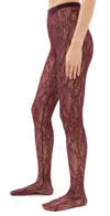 Wardrobe.nyc Wardrobe. Nyc Lace Tights Oxblood In Oxblood
