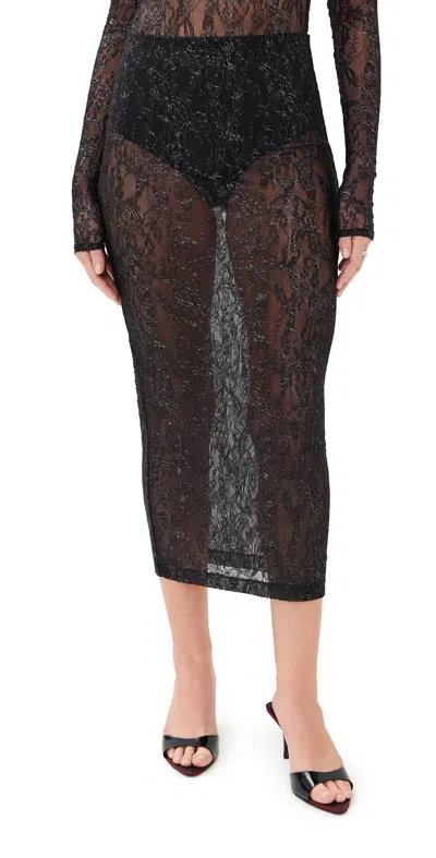 Wardrobe.nyc Wardrobe. Nyc Lace Tube Skirt Black / Silver