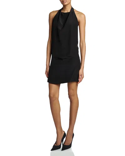 Wardrobe.nyc Wardrobe. Nyc Liquid Halter Mini Dress In Black