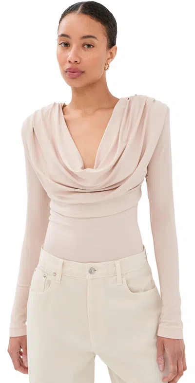 Wardrobe.nyc Wardrobe. Nyc Matte Draped Top Greige In Pink