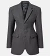 Wardrobe.nyc Wardrobe. Nyc Peplum Virgin Wool Blazer In Gray