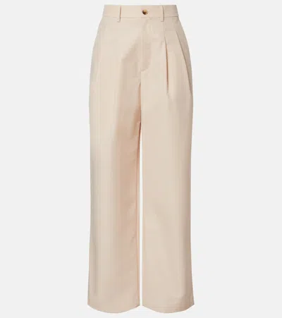 Wardrobe.nyc Wardrobe. Nyc Pleated Cotton-blend Wide-leg Pants In Brown