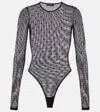 Wardrobe.nyc Wardrobe. Nyc Polka-dot Sheer Mesh Bodysuit In Schwarz
