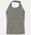 Wardrobe.nyc Wardrobe. Nyc Prince Of Wales Check Open-back Wool Top In Grey