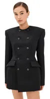 Wardrobe.nyc X Rhw Double-breasted Wool-blend Mini Blazer Dress In Black