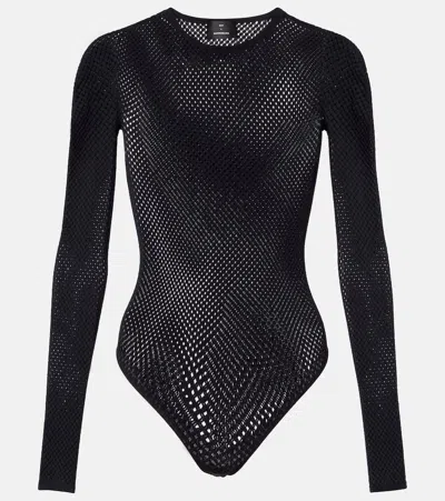 Wardrobe.nyc Rhw Web Wool-blend Bodysuit In Black