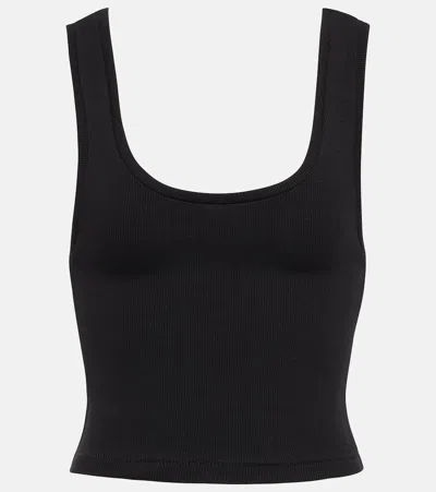 Wardrobe.nyc Ribbed-knit Cotton-blend Tank Top In Black