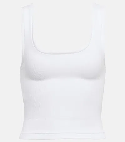 Wardrobe.nyc Ribbed-knit Cotton-blend Tank Top In White