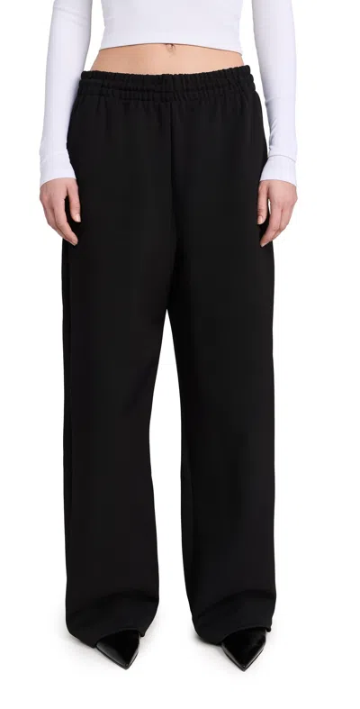 Wardrobe.nyc 'matte Track' Wide Leg Joggers In Black
