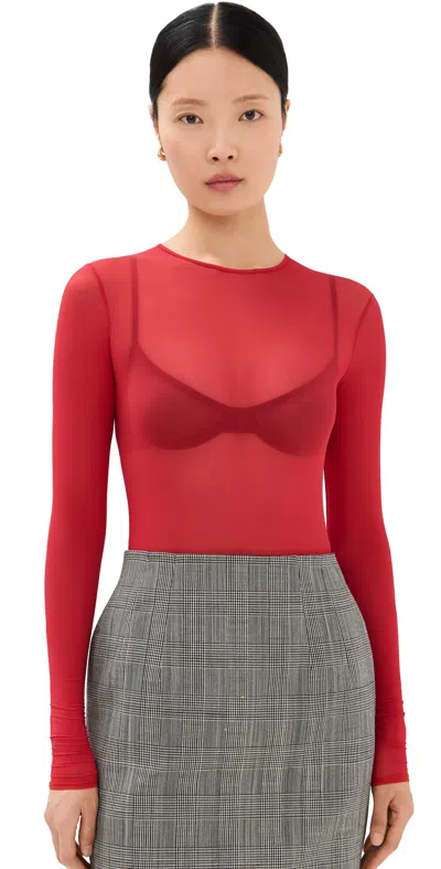 Wardrobe.nyc Wardrobe. Nyc Sheer Thong Bodysuit Red