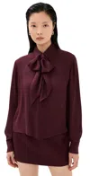 Wardrobe.nyc Wardrobe. Nyc Silk Blouse Oxblood In Oxblood