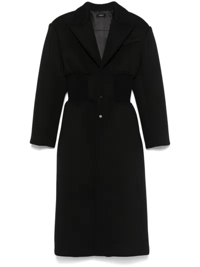 Wardrobe.nyc Single-breasted Bonded Coat In Black