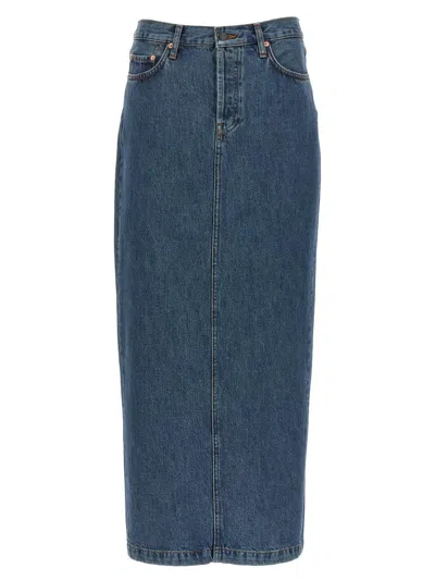 Wardrobe.nyc Falda Semilarga - Azul In Blue