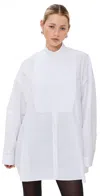 Wardrobe.nyc Wardrobe. Nyc Tuxedo Shirt Dress Mini White In White
