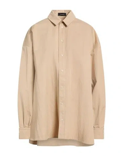 Wardrobe.nyc Wardrobe. Nyc Woman Mini Dress Sand Size M Cotton, Polyamide In Brown