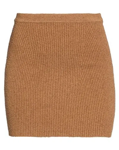 Wardrobe.nyc Wardrobe. Nyc Woman Mini Skirt Camel Size Xxs Cotton, Polyamide, Elastane In Orange