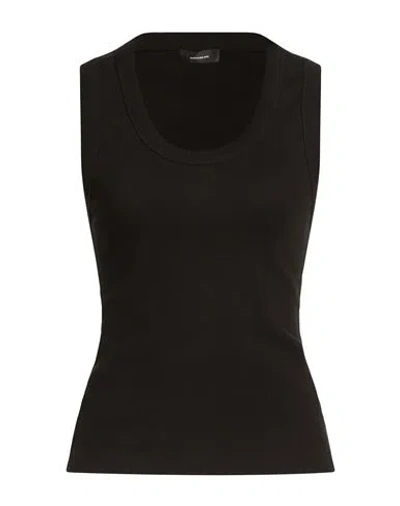 Wardrobe.nyc Wardrobe. Nyc Woman Tank Top Black Size M Cotton, Elastane In Brown