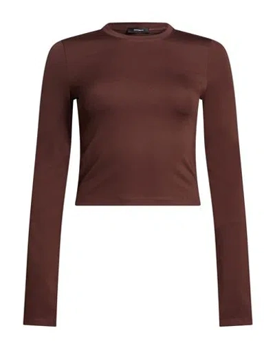 Wardrobe.nyc Wardrobe. Nyc Woman T-shirt Chocolate Brown Size L Polyamide, Elastane