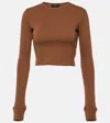Wardrobe.nyc X Hailey Bieber Jersey Crop Top In Brown