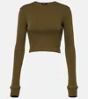 Wardrobe.nyc X Hailey Bieber Jersey Crop Top In Green
