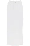 WARDROBE.NYC WHITE DENIM COLUMN SKIRT FOR WOMEN